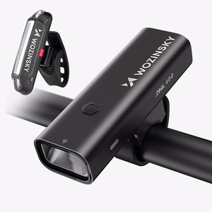 Wozinsky WSBLB2 priekinio (400 lm) ir galinio USB-C dviračio žibintų rinkinys – juodas