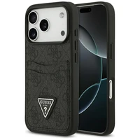 Guess 4G Nauble Card Triangle dėklas iPhone 17 Pro - juodas