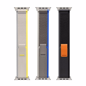 Sportinė Velcro juosta Apple Watch Ultra / 9 / 8 / 7 / 6 / SE / 5 / 4 / 3 / 2 / 1 (42, 44, 45, 49 mm) Dux Ducis juosta YJ versija - mėlyna-pilka