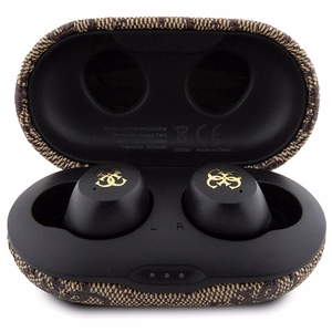 TWS Guess 4G Metal Bluetooth ausinės su ENC įkrovimo stotimi - rudios