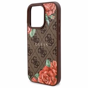 Guess GUHMP16LP4ROPEMCW iPhone 16 Pro 6.3" rudas/rudas kietas dėklas 4G Gėlių Raštas Magnetinis