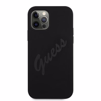 Guess GUHCP12LLSVSBK iPhone 12 Pro Max 6.7" juodas/juodas kietas dėklas Script Vintage