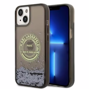 Чехол Karl Lagerfeld Liquid Glitter RSG для iPhone 14 — чёрный