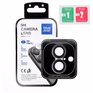 Защита объектива камеры BLUE STAR Easy Install IPHONE 16 / 16 PLUS черный