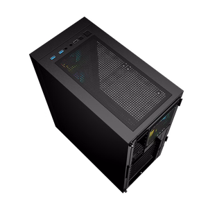 Gembird Fornax 4000 ARGB žaidimų ATX kompiuterio dėklas, Midi Tower, apšvietimas, juodas