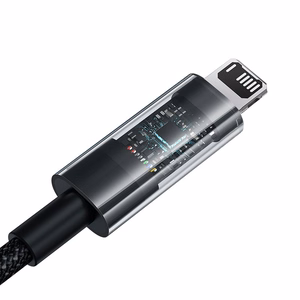 Baseus Gem USB-A į Lightning 2.4A greito įkrovimo laidas 1 m, juodas