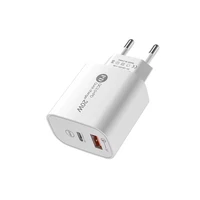 A6MaxL 20W USB-A USB-C sieninis įkroviklis su 1m USB-C - Lightning kabeliu – baltas