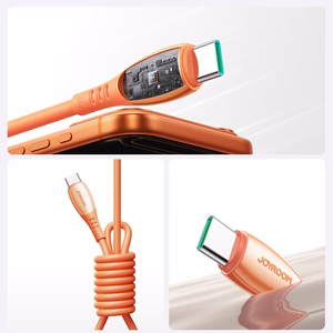 Joyroom S-A59 Vibrant Series 60W USB-C - USB-C Laidas 1.2m - oranžinis