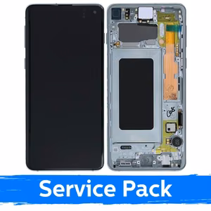 Ekranas skirtas Samsung G973 S10 su rėmeliu / Prism Green / (Service Pack)