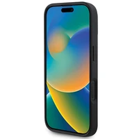 BMW Sign Leather Diamond Metal Logo MagSafe dėklas iPhone 16 Pro Max - raudonas