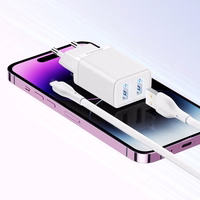 Įkroviklis Awei C15L-EU 10W 2xUSB-A + USB-A to Lightning cable 1.0m baltas