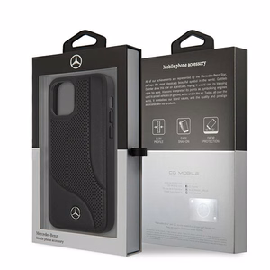 Mercedes Odinis perforuotos srities dėklas iPhone 12 mini - juodas