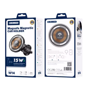 JELLICO automobilinis laikiklis Magsafe su belaidžiu įkrovimu W14 15W Juodas