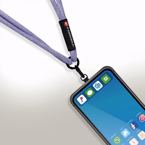 FORCELL F-DESIGN S10X165 kryžminė telefono virvelė su reguliuojamu ilgiu (maks. 82,5cm kilpoje) pilka violetinė