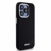 DKNY DKHMP14LSMCHLK iPhone 14 Pro 6.1"juodas dėklas Liquid Silicone Small Metal Logo MagSafe
