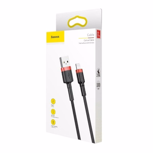 Baseus kabelis Cafule USB - Lightning 1,0 m 2,4A raudonas-juodas