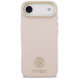 Guess Grained Strass Logo Magnetinis dėklas telefonui iPhone Air rožinė
