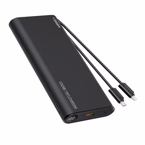 Powerbank Veger TCE130 (W2503) PD 130W 25000 mAh with built-in Type C / Lightning cables black