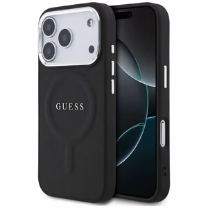 Guess Classic Logo Magnetinis dėklas telefonui iPhone 17 Pro - juodas