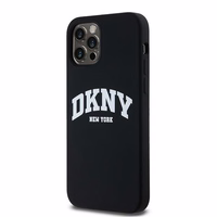 DKNY Skystas silikoninis baltas spausdintas logotipas magnetinis dėklas telefonui iPhone 12/12 Pro - juodas