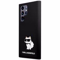 Karl Lagerfeld Silikoninis Choupette dėklas telefonui Samsung Galaxy S24 Ultra - juodas