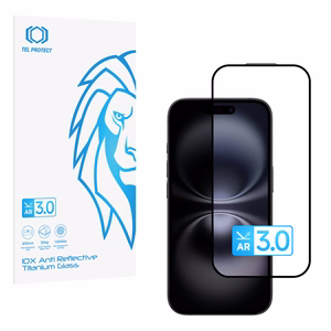 Grūdintas stiklas Tel Protect 10X AR 3.0 AntiReflective Titanium skirtas Iphone 16 (vokas)