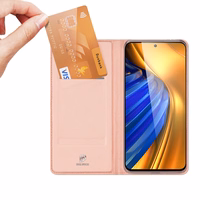 Dux Ducis Skin Pro atverčiamas dėklas telefonui Xiaomi Poco F4 5G rožinis