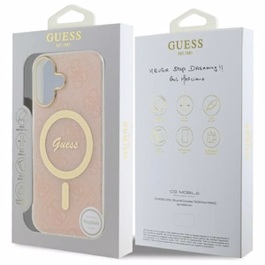 Guess IML 4G Magnetinis dėklas iPhone 16 Plus - rožinis