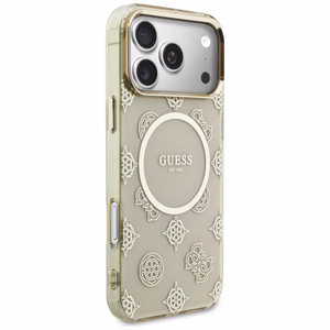 Guess IML Peony Dot MagSafe Dėklas for iPhone 17 Pro Max - smėlinis