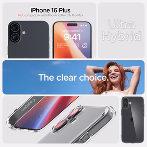 Spigen Ultra Hybrid dėklas telefonui iPhone 16 Plus - skaidrus