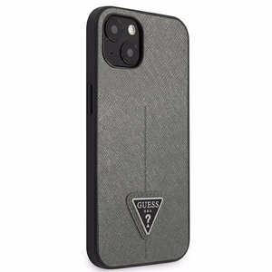 Guess GUHCP14SPSATLG iPhone 14 6.1 "sidabrinis kietas dėklas SaffianoTriangle Logo