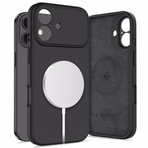 Tech-Protect Silicone magnetinis dėklas telefonui iPhone 17 - juodas