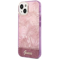 Guess GUHCP14MHGJGHP iPhone 14 Plus 6.7 "rožinis/rožinis kietas dėklas Jungle Collection