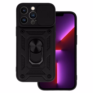 Slide Camera Armor dėklas telefonui Iphone 13 Pro Max juodas