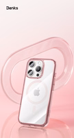 Benks Magnetic Lucent Pro dėklas iPhone 16 Pro rožinis