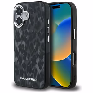 Karl Lagerfeld IML Leopard Pattern MagSafe deklas iPhone 16 - juodas