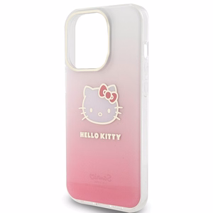 Hello Kitty IML gradiento elektropinis katės galvos dėklas telefonui iPhone 14 Pro - rožinis
