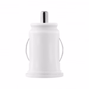 TOTI dvigubas USB automobilinis įkroviklis su micro USB laidu 1 m 2.1 A, baltas