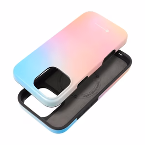 FORCELL F-PROTECT Mirage, karinio standarto išbandytas magnetinis dėklas telefonui IPHONE 16 PRO MAX, rausvai mėlynas