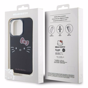 Hello Kitty IML katės veido dėklas telefonui iPhone 14 Pro - juodas