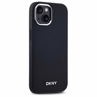 DKNY Paprastas logotipas Magnetinis dėklas telefonui iPhone 15 Plus - juodas
