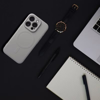 SILIKONINIS MAGNETINIS DĖKLAS (didelė skylė) suderinamas su MagSafe IPHONE 16 Pro titano pilkas