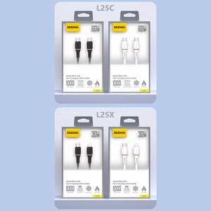 Dudao L25X USB-C–Lightning kabelis, 30 W, 1,0 m, baltas