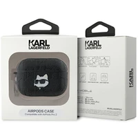 Karl Lagerfeld Monogram Choupette Head dėklas AirPods Pro 2 - juodas