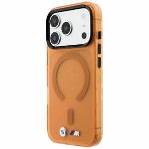 BMW M IML Frosted Metal Logo & Trims MagSafe dėklas, skirtas iPhone 17 Pro / 18 Pro – oranžinis