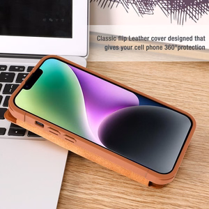 Dėklas Nillkin Qin Pro Leather Apple iPhone 14 Plus mėlynas