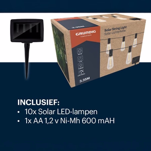 Grundig saulės energijos LED sodo girlianda, 3,35 m