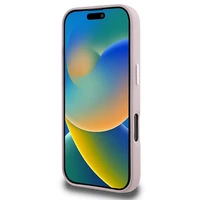 Karl Lagerfeld FW Metal Plate Magnetinis dėklas telefonui iPhone 16 Pro Max - rožinis