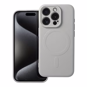 Чехол для iPhone 15 Pro силиконовый Mag Cover совместимый с MagSafe титановый