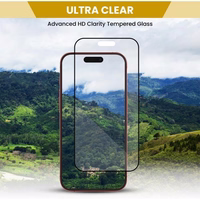 Apsauginis stiklas "Casper Pro" Apple iPhone 15 Pro Max (Nesulūžtantys kraštai) (Blister)